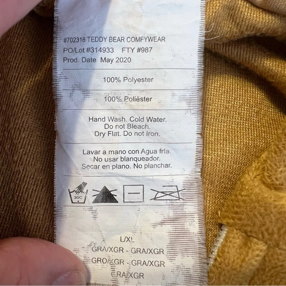 Rubie’s Light Brown Teddy Bear Onesie Pajamas Costume. Size L/XL. - Picture 14 of 16
